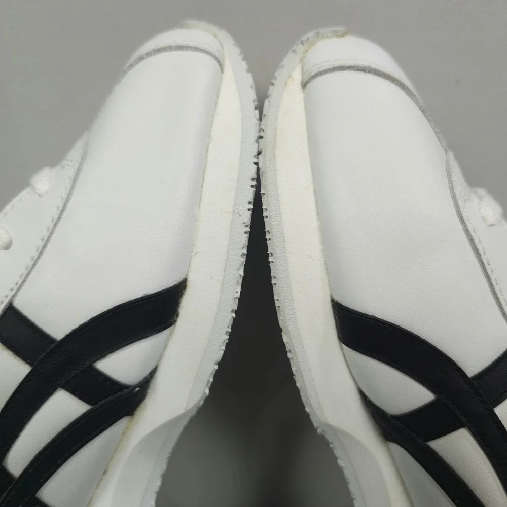 Vtg Asics Cheer Shoes Women 9.5 White Black Leather NCA Cheerleading